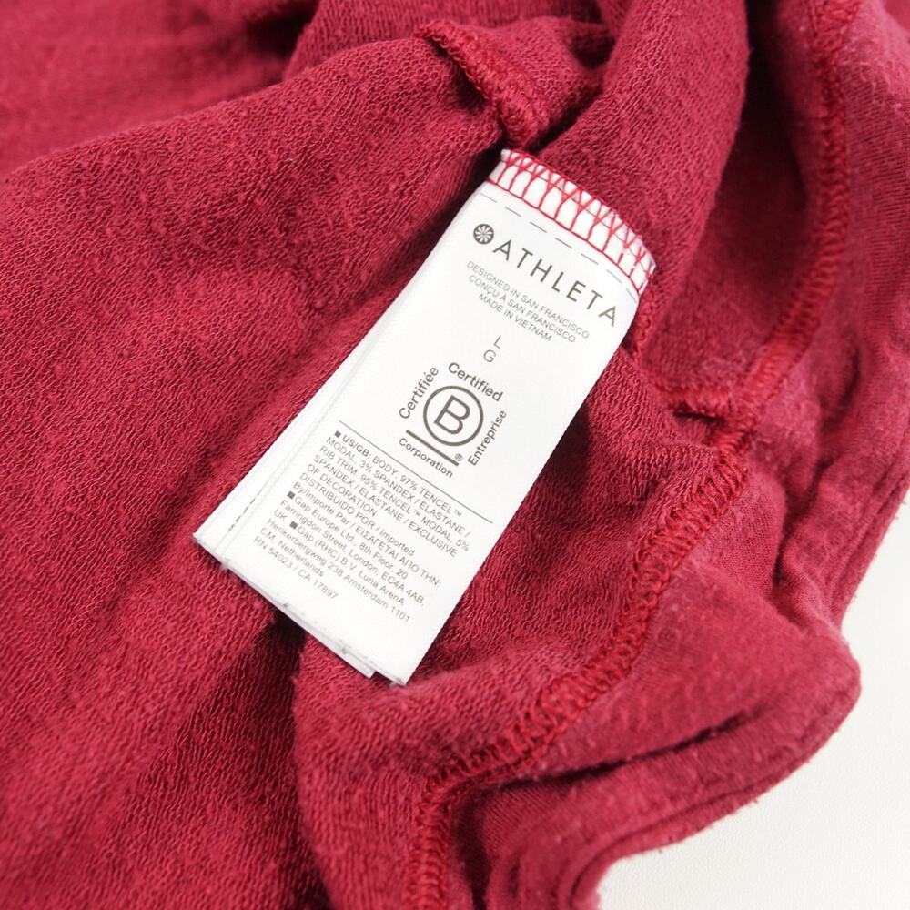 Athleta Panayama Restore Rib Red Burgundy Cardigan Wrap Sz L - Picture 8 of 9